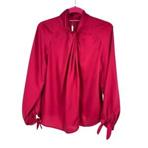 Truth Hot Pink Long Sleeve Blouse Top Womens Medium NWT